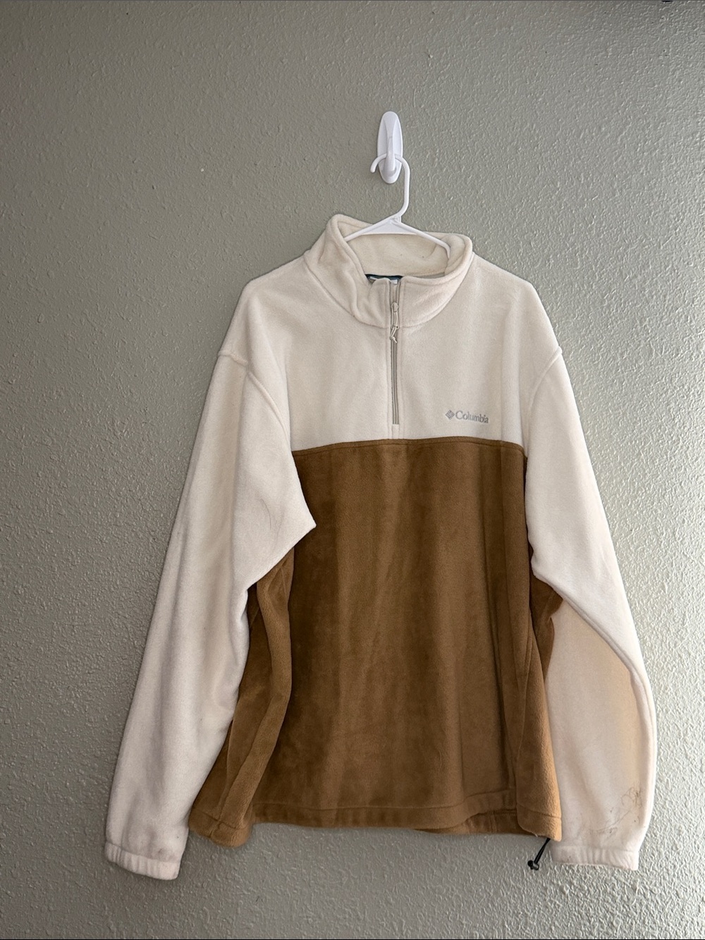 Columbia Men's Two-Tone Half-Zip Fleece - Cream & Brown
